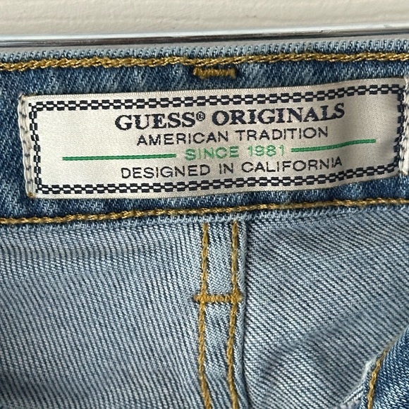 GUESS VINTAGE 5 Pocket Blue Jeans Size 30 - Picture 3 of 8